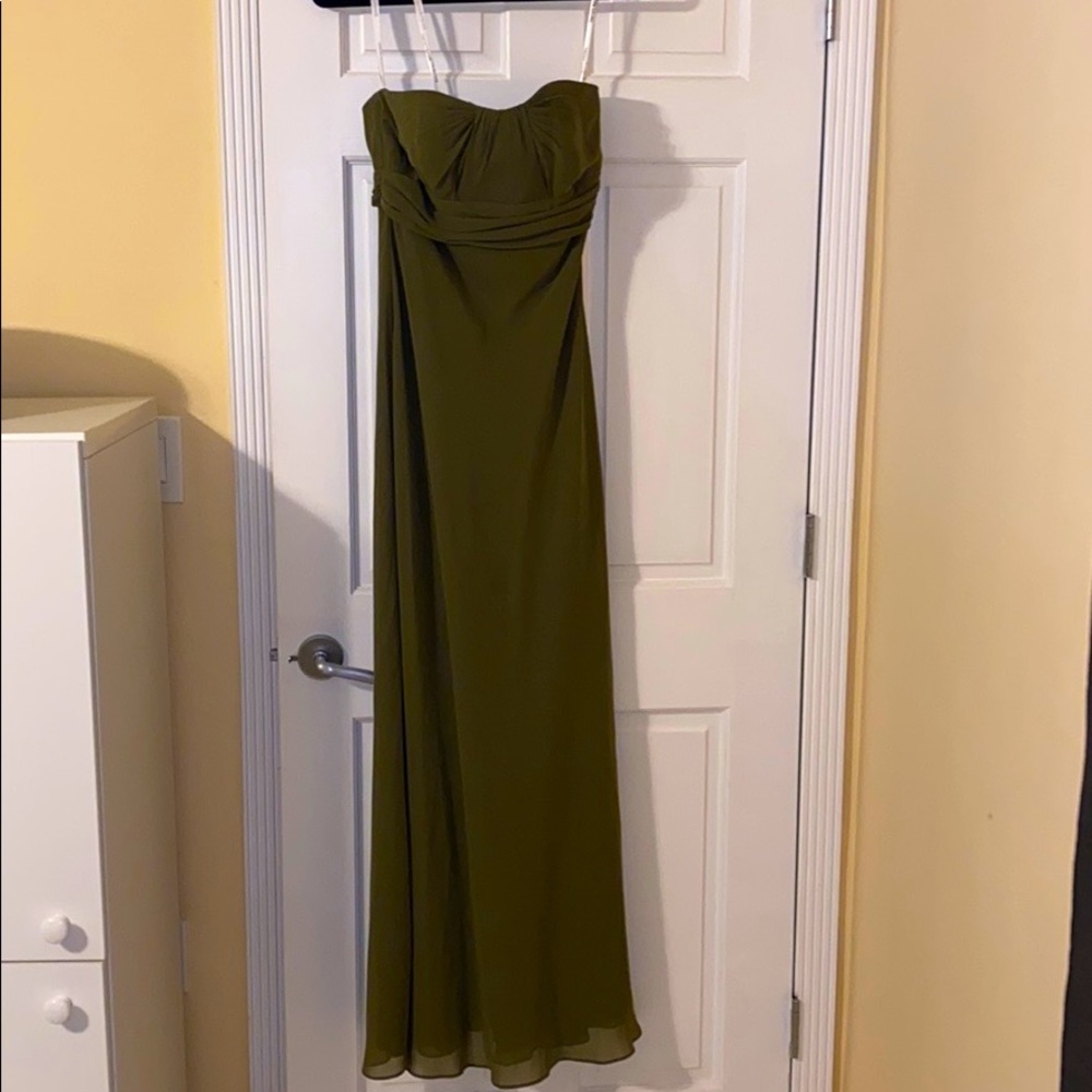 David’s Bridal Bridesmaid Dress- Olive green